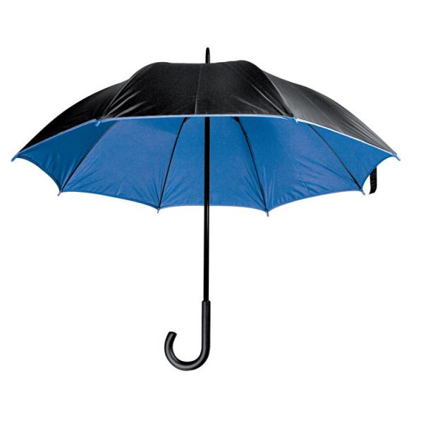 Luxuriöser Regenschirm / mit doppelter Bespannung / Farbe: schwarz-blau