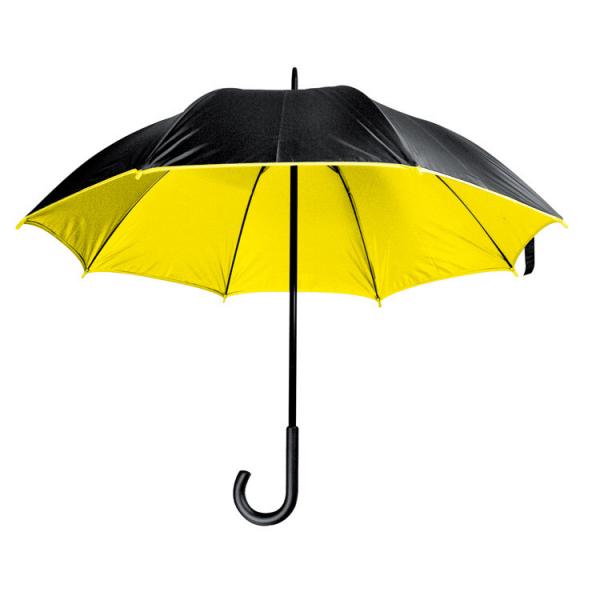 Luxuriöser Regenschirm / mit doppelter Bespannung / Farbe: schwarz-gelb