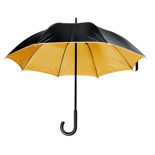 Luxuriöser Regenschirm / mit doppelter Bespannung / Farbe: schwarz-gold