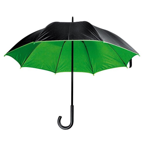 Luxuriöser Regenschirm / mit doppelter Bespannung / Farbe: schwarz-grün