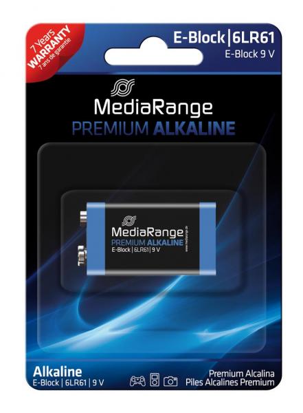 MediaRange Premium Alkaline Batterie E-Block|6F22 9V