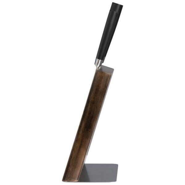 Messerblock mit Gravur / aus Holz mit 5 verschiedenen Messern / magnetisch