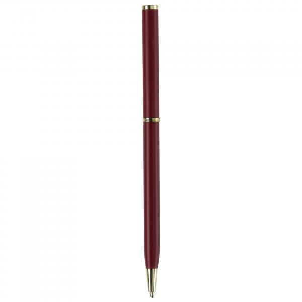 Metal-Kugelschreiber "slim" / mit goldfarbige Teile / Farbe: rot
