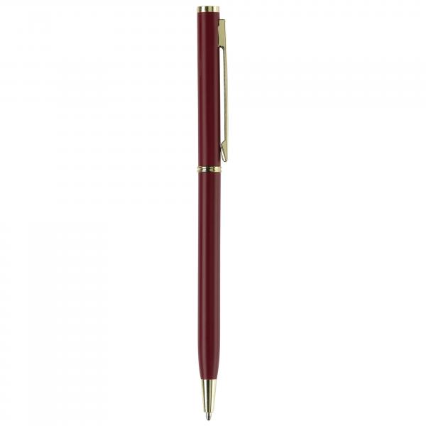 Metal-Kugelschreiber "slim" / mit goldfarbige Teile / Farbe: rot