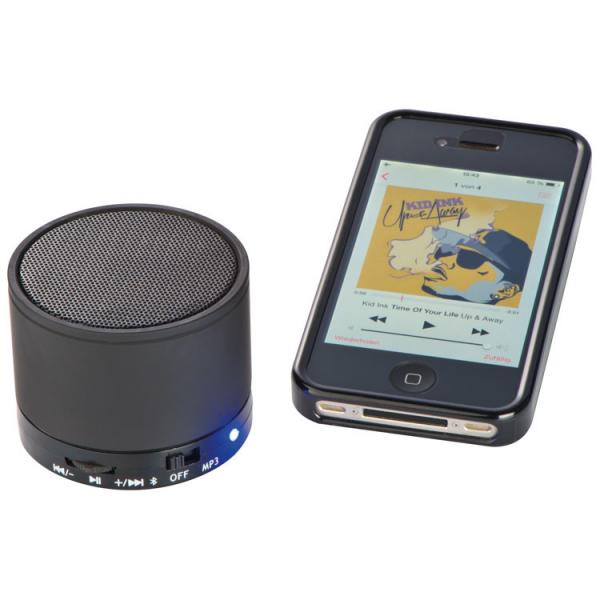 Mini Bluetooth Lautsprecher mit Namensgravur - mit USB-Anschluss - Farbe:schwarz