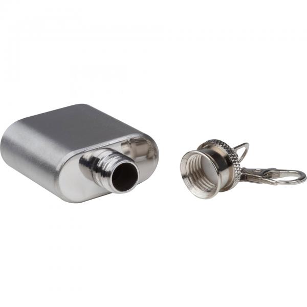 Mini Flachmann mit Schlüsselanhänger mit Gravur / aus Edelstahl / 30 ml
