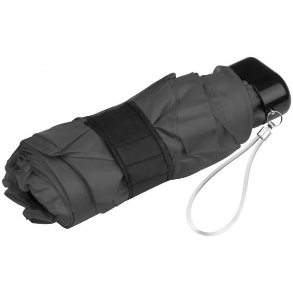Mini Taschen-Regenschirm mit Etui / Taschenschirm / Farbe: grau