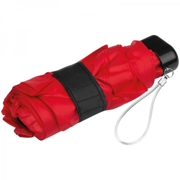 Mini Taschen-Regenschirm mit Etui / Taschenschirm / Farbe: rot