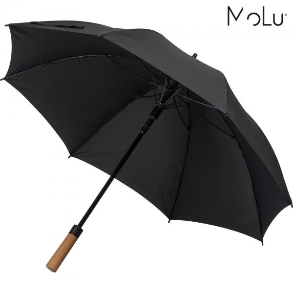 MoLu Regenschirm Saint Barth / mit Griff aus Akazienholz / Farbe schwarz