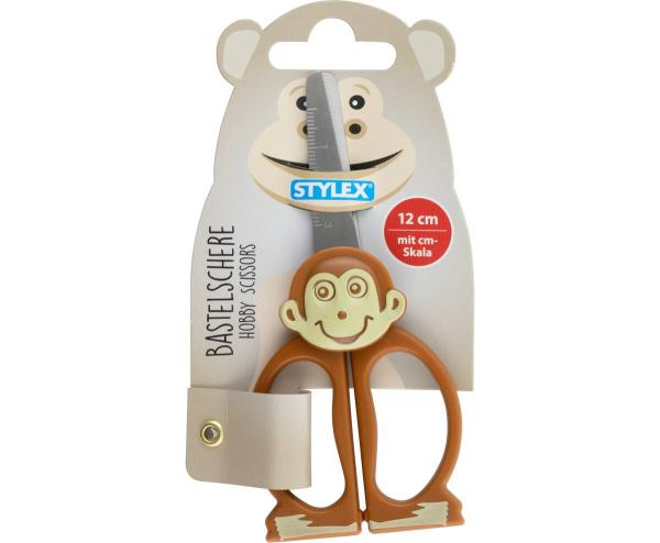 Motiv-Kinderschere / Bastelschere / abgerundeten Spitzen / 12 cm / "Affe"