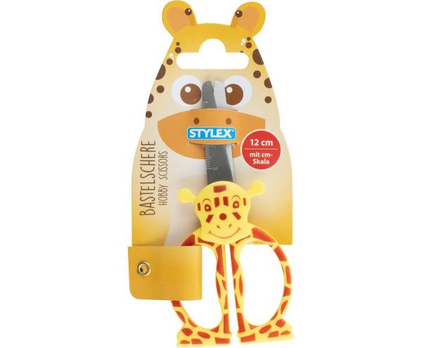 Motiv-Kinderschere / Bastelschere / abgerundeten Spitzen / 12 cm / "Giraffe"