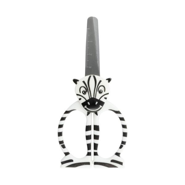 Motiv-Kinderschere / Bastelschere / abgerundeten Spitzen / 12 cm / "Zebra"
