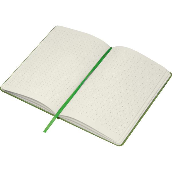 Notizbuch / DIN A5 / mit Kartonumschlag und gepunkteten Seiten / Farbe: grün