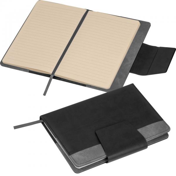 Notizbuch / DIN A5 / mit Magnetverschluss / 160 Seiten / Farbe: anthrazit