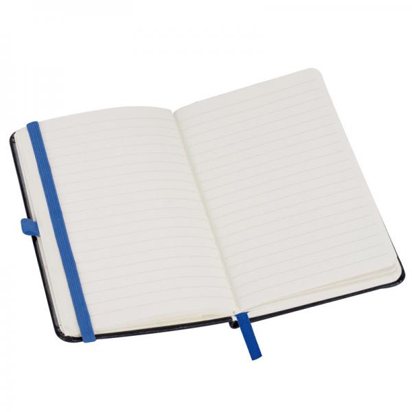 Notizbuch / DIN A6 / 160 Seiten / Farbe: schwarz mit blauen Lesebändchen