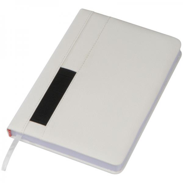 Notizbuch + Kugelschreiber mit Namensgravur - A5 - 192 S. kariert - Farbe: weiß