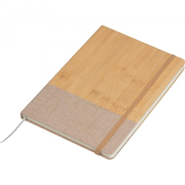Notizbuch mit Gravur / Cover aus PU in Holzoptik und Baumwolle / 160 S. / DIN A5