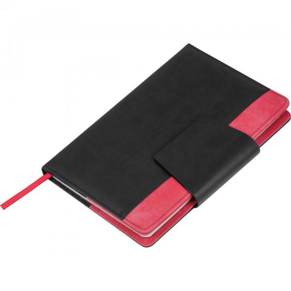 Notizbuch mit Gravur / DIN A5 / mit Magnetverschluss / 160 Seiten / Farbe: rot