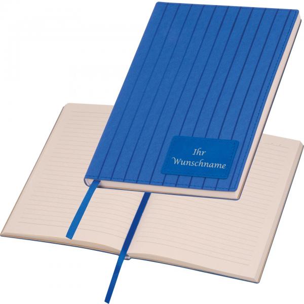 Notizbuch mit Gravur / DIN A5 / mit Softcover / 192 Seiten / Farbe: blau