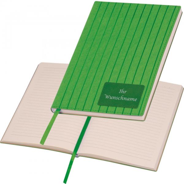 Notizbuch mit Gravur / DIN A5 / mit Softcover / 192 Seiten / Farbe: grün