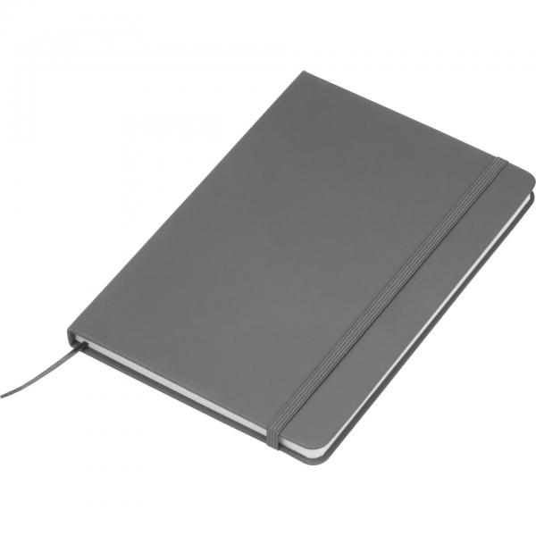 Notizbuch mit Gravur / DIN A5 / Umschlag aus PU / 160 Seiten / Farbe: grau