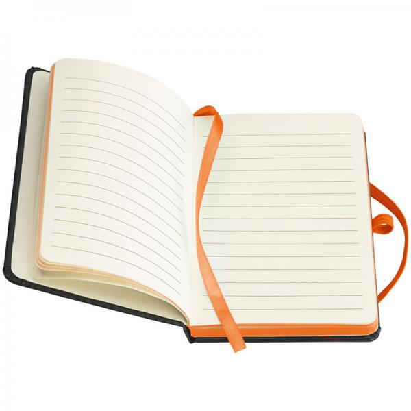 Notizbuch mit Gravur / DIN A6 / 160 S. / liniert / PU Hardcover / Farbe: orange