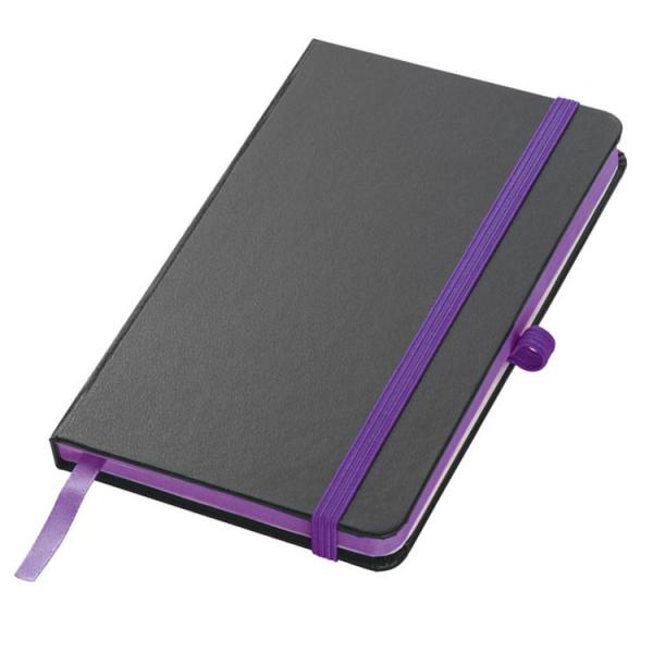 Notizbuch mit Gravur / DIN A6 / 160 S. / liniert / PU Hardcover / Farbe: violett