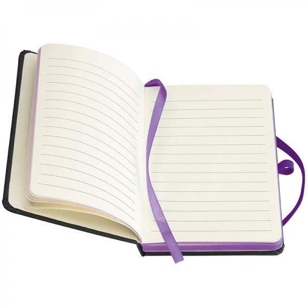 Notizbuch mit Gravur / DIN A6 / 160 S. / liniert / PU Hardcover / Farbe: violett