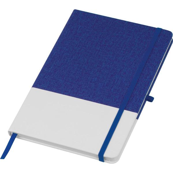 Notizbuch mit Gravur / mit PU-Cover / A5 / 160 Seiten / Farbe: weiß-blau