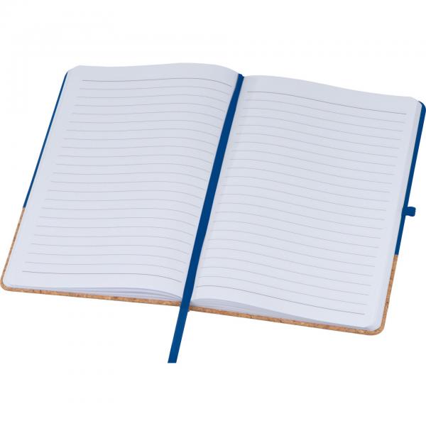 Notizbuch mit Gravur / mit PU-Kork Cover / A5 / 160 Seiten / Farbe: blau