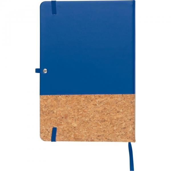 Notizbuch mit Gravur / mit PU-Kork Cover / A5 / 160 Seiten / Farbe: blau
