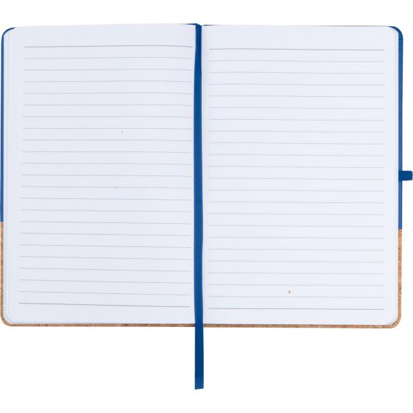 Notizbuch mit Gravur / mit PU-Kork Cover / A5 / 160 Seiten / Farbe: blau