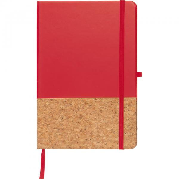 Notizbuch mit Gravur / mit PU-Kork Cover / A5 / 160 Seiten / Farbe: rot