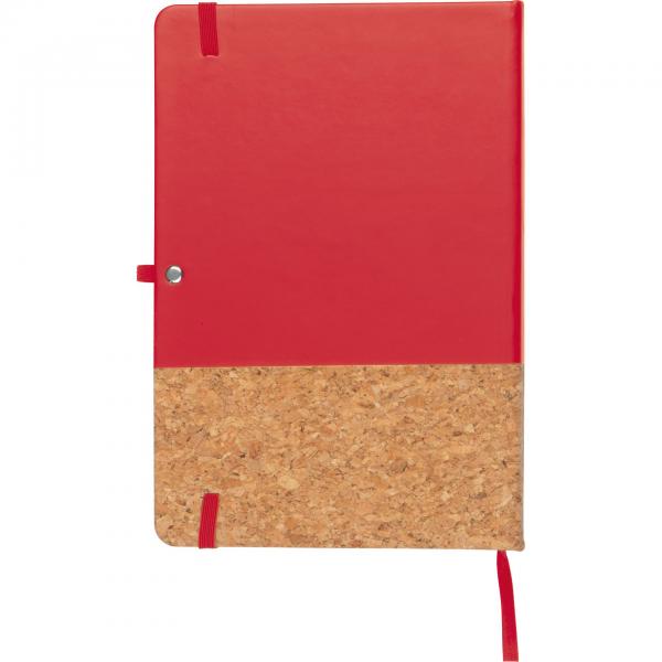 Notizbuch mit Gravur / mit PU-Kork Cover / A5 / 160 Seiten / Farbe: rot