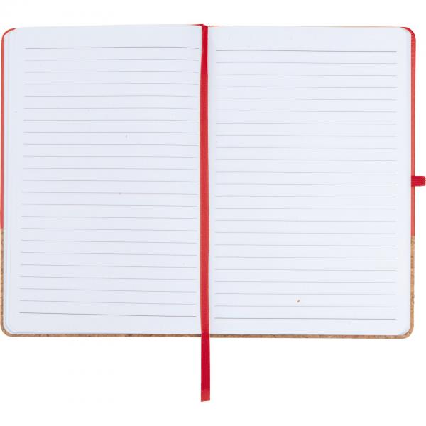 Notizbuch mit Gravur / mit PU-Kork Cover / A5 / 160 Seiten / Farbe: rot