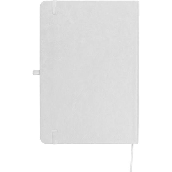 Notizbuch mit Kugelschreiber mit Namensgravur - PU Cover - A5 / 192 S. - weiß