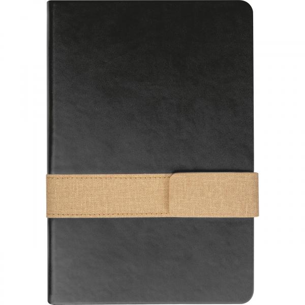 Notizbuch mit Magnetverschluss mit Namensgravur  - A5 - 160 S. - Farbe: schwarz
