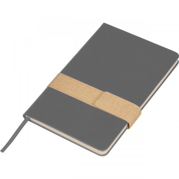 Notizbuch mit Magnetverschluss mit Namensgravur  - A5 - 160 Seiten - Farbe: grau