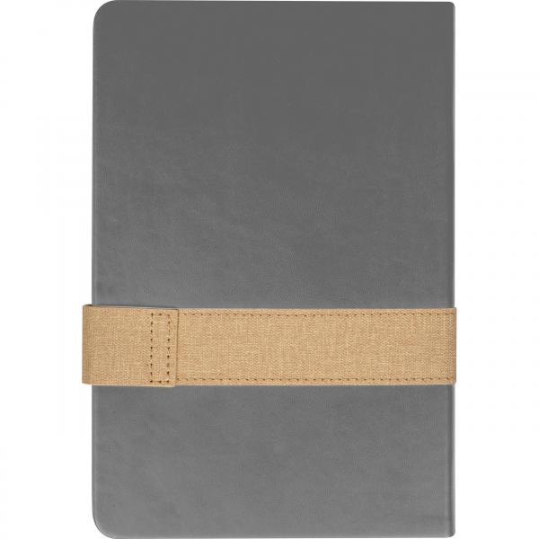 Notizbuch mit Magnetverschluss mit Namensgravur  - A5 - 160 Seiten - Farbe: grau
