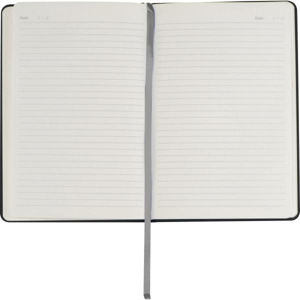 Notizbuch mit Namensgravur - DIN A5 - mit PU-Einband - liniert - schwarz-grau
