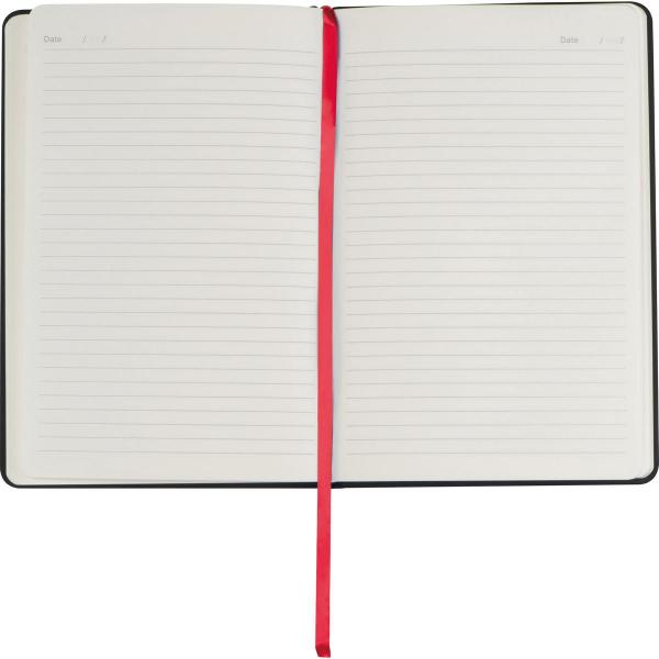 Notizbuch mit Namensgravur - DIN A5 - mit PU-Einband - liniert - schwarz-rot