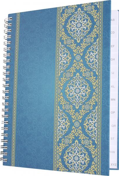 Notizheft / Notizbuch DIN A5 / 48 Blatt / mit Register A-Z / "Blue Orient"