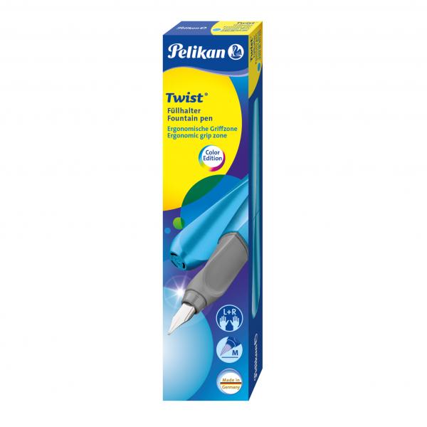 Pelikan Füllhalter mit Namensgravur - Füller "Twist P457 Frosted Blue M+1GTP FS"