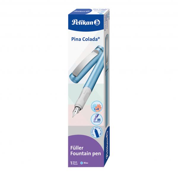 Pelikan Füllhalter Pina Colada mit Namensgravur - Farbe: blau metallic