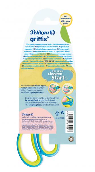 Pelikan griffix® Schulschere spitzf für Linkshänder / Farbe: Neon Fresh Blue