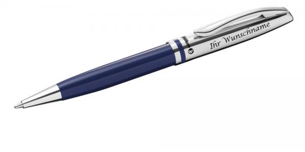 Pelikan Metall-Kugelschreiber mit Gravur + Veloursetui / glänzend dunkelblau
