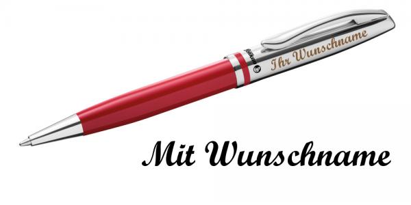 Pelikan Metall-Kugelschreiber mit Namensgravur + Veloursetui - Farbe: rot