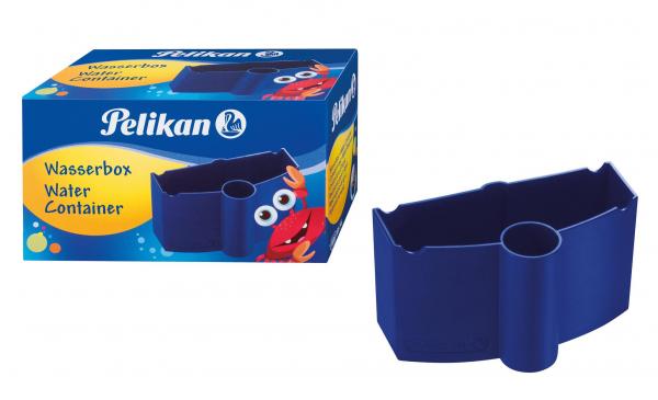 Pelikan Wasserbox / Pinselbecher mit Pinselhalter und Wasserkammer / Farbe: blau