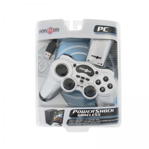 Play on Wireless Powershock Controller Gamepad für PC/USB schnurlos, silber