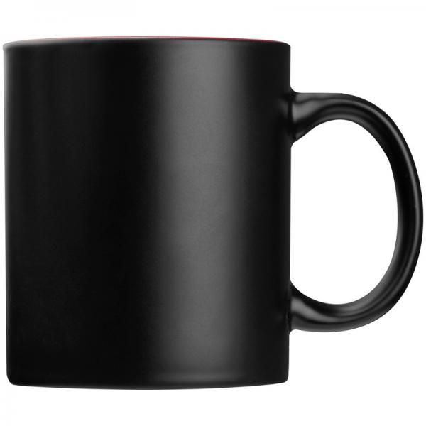 Porzellantasse / Kaffeetasse / Fassungsvermögen: 300 ml / Farbe: schwarz-rot